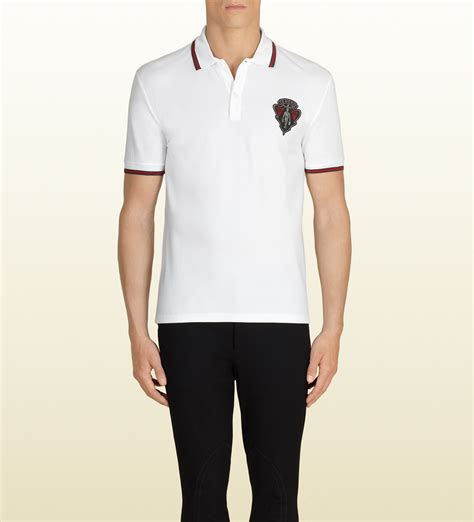 white gucci polo t shirt|Gucci polo shirts men's sale.